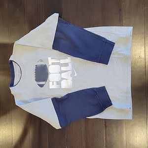 BOY'S NIKE NAVY BLUE & GREY LONG SLEEVE T-SHIRT SIZE LARGE